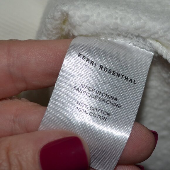NWT $168 Sz M Kerri Rosenthal White Ex Boyfriend New Love Sweatshirt - Picture 6 of 6